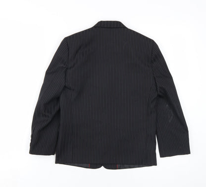 K.R. Collection Boys Black Pinstripe Suit, 8 Years, Formal Trouser Set