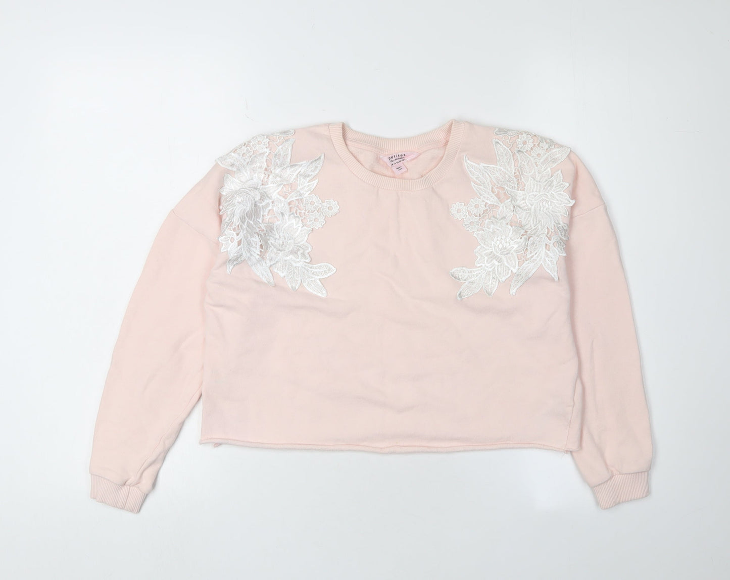 Miss Selfridge Girls Pink Floral Pullover Sweatshirt M