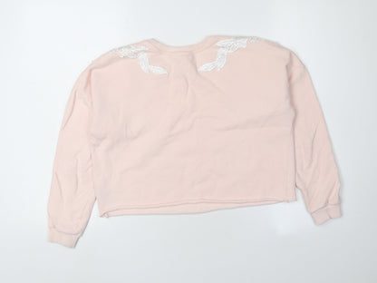 Miss Selfridge Girls Pink Floral Pullover Sweatshirt M