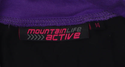 Mountain Life Active Women's Black Full Zip Sweatshirt - Size 14