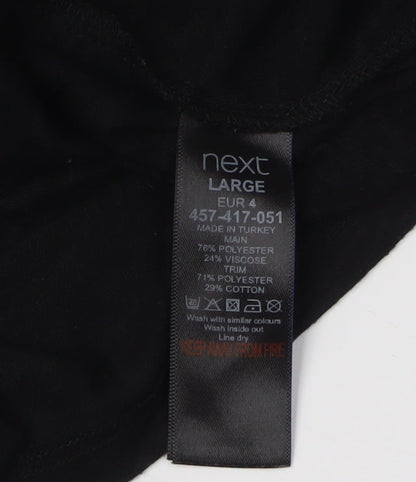 Next Women's Black V-Neck Dress, Size 4, Lightweight