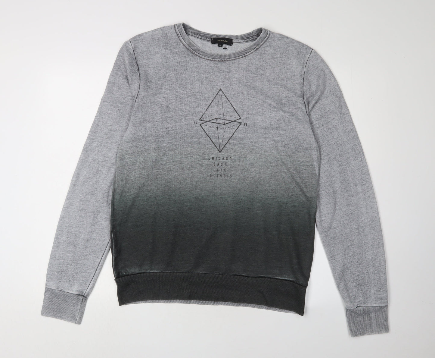 Mens UK Size M River Island Grey Pullover Sweatshirt