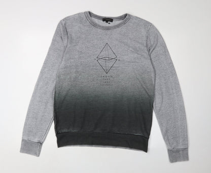 Mens UK Size M River Island Grey Pullover Sweatshirt