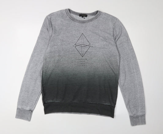Mens UK Size M River Island Grey Pullover Sweatshirt