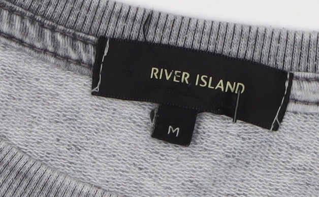 Mens UK Size M River Island Grey Pullover Sweatshirt