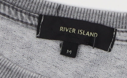 Mens UK Size M River Island Grey Pullover Sweatshirt