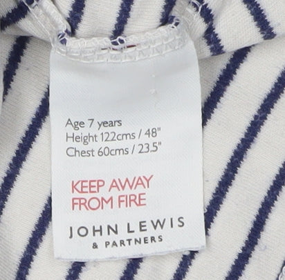 John Lewis Girls' Striped Fairy T-Shirt, 7 Years, White