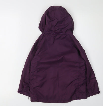 Peter Storm Girls Purple Rain Coat 3-4 Years Hooded