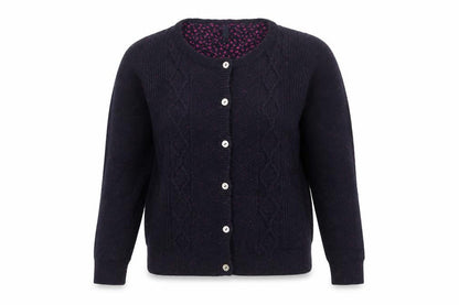 Womens UK Size M Isle Black Cardigan Jumper