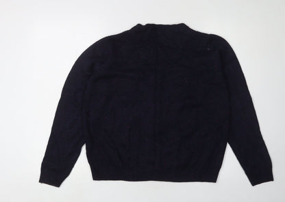 Womens UK Size M Isle Black Cardigan Jumper