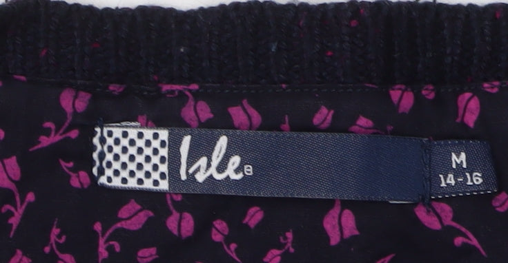 Womens UK Size M Isle Black Cardigan Jumper