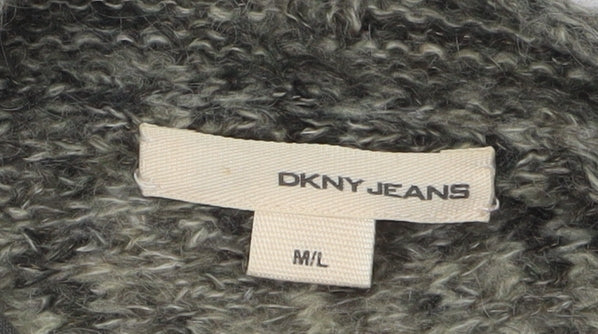 Womens UK Size M/L DKNY JEANS Grey Cardigan Jumper