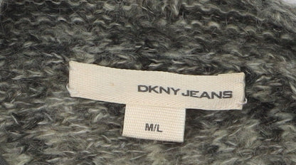 Womens UK Size M/L DKNY JEANS Grey Cardigan Jumper