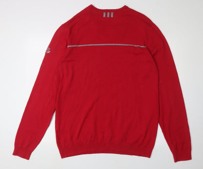 Adidas Men's Red XL V-Neck Pullover Jumper