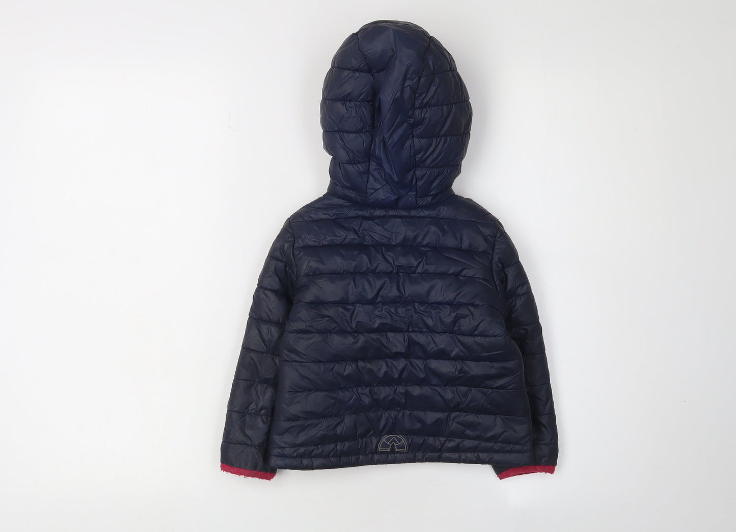 Decathlon Girls Blue Puffer Jacket 2-3 Years Hooded Lightweight