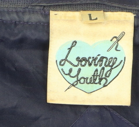 Mens UK Size L Loving Youth Blue Bomber Jacket