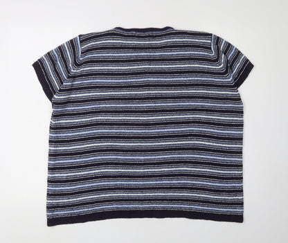 EWM Women's Blue Striped XL Pullover Jumper
