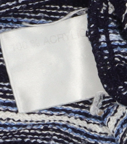 EWM Women's Blue Striped XL Pullover Jumper