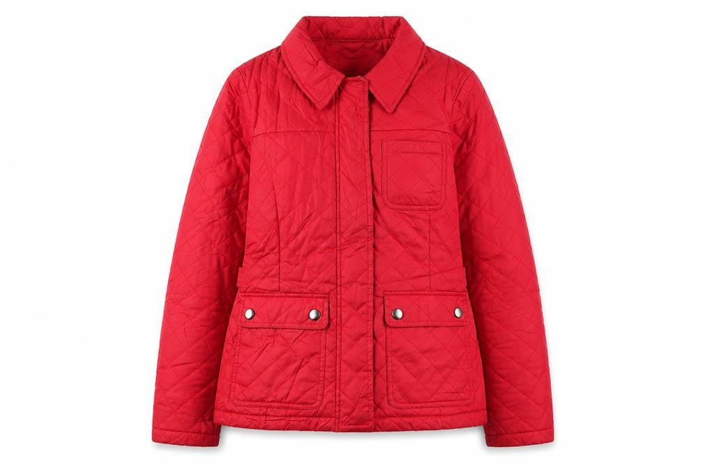 Womens UK Size 10 Lakeland Red Quilted Coat