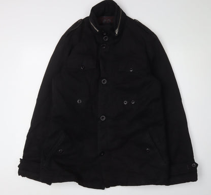 Mens UK Size M Vintage Black Basic Jacket