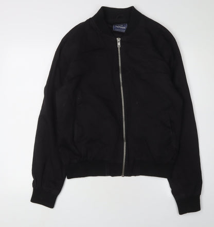 Mens UK Size M Topman Black Bomber Jacket