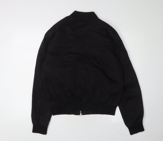 Mens UK Size M Topman Black Bomber Jacket