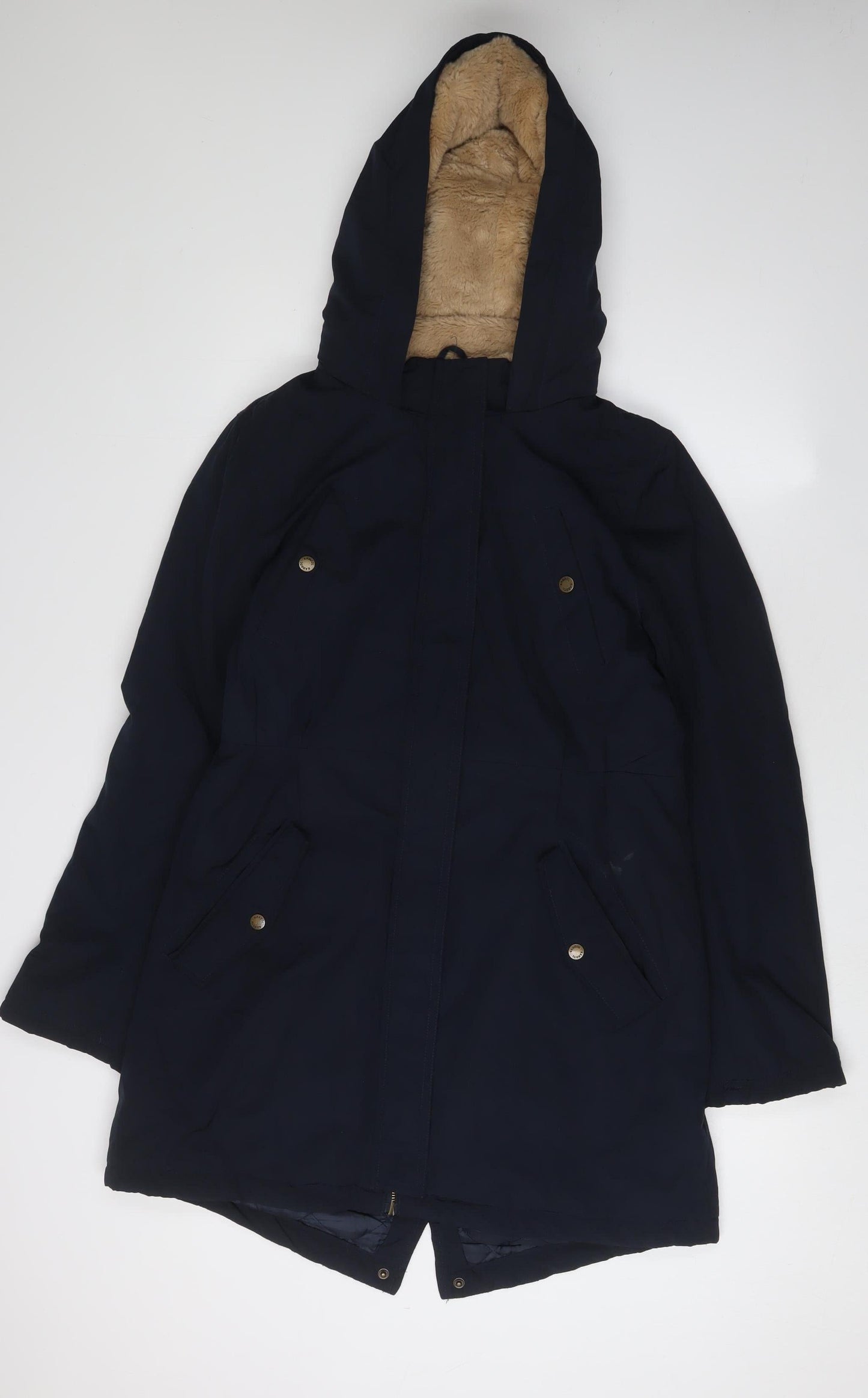 Kangol Women's Black Parka Coat Size 12 - Hooded Casual Winter Wear