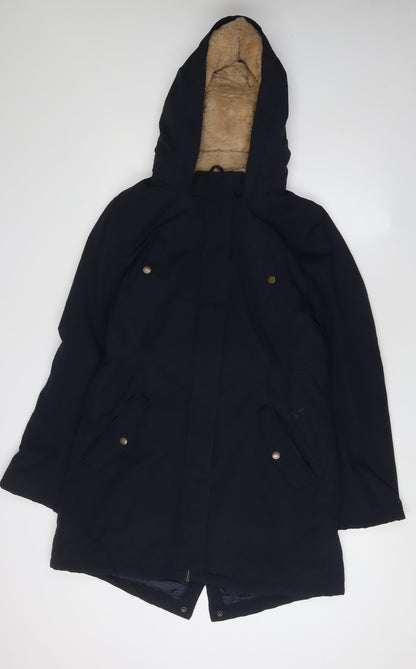 Kangol Women's Black Parka Coat Size 12 - Hooded Casual Winter Wear