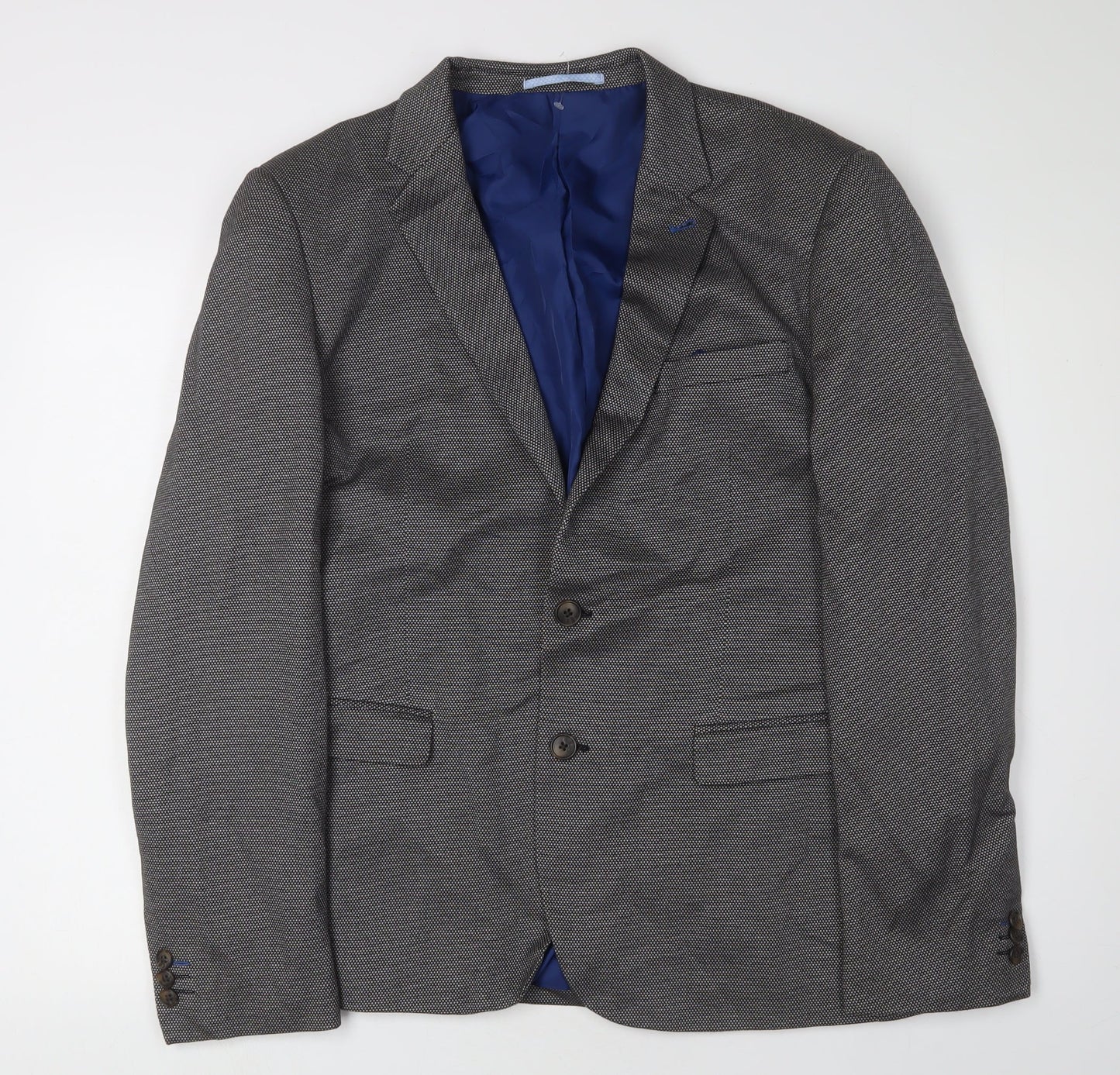 Easy Men's Grey Slim Fit Blazer, Large