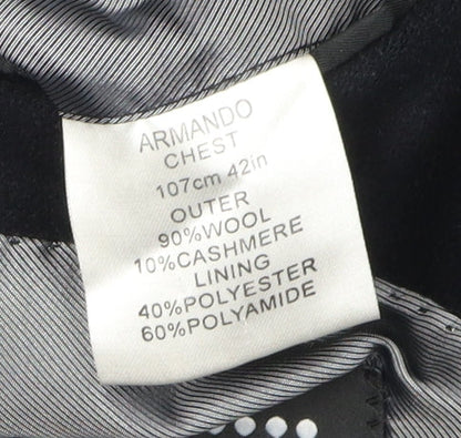 Armando Men's Black 42R Suit Jacket, Stylish