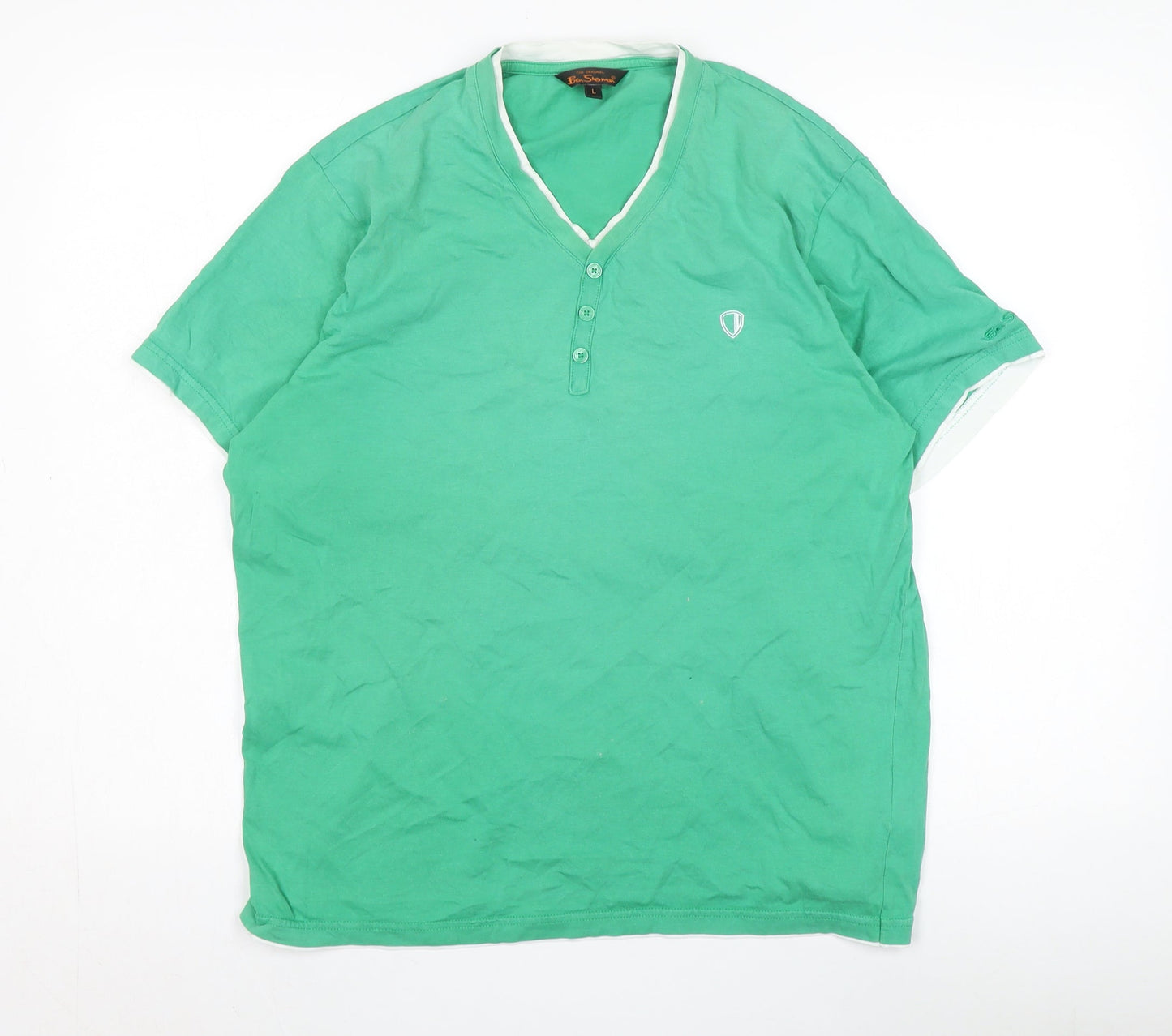 Unisex Adults UK Size L Ben Sherman Green Basic Polo