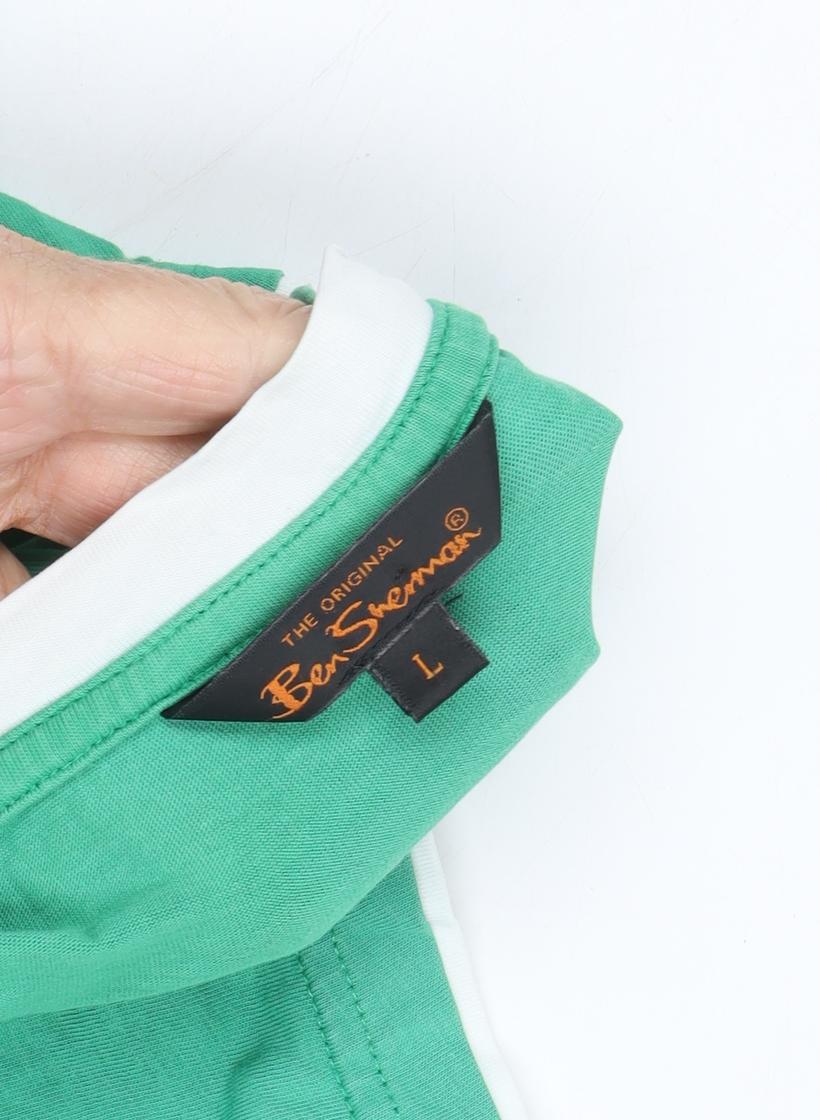 Unisex Adults UK Size L Ben Sherman Green Basic Polo