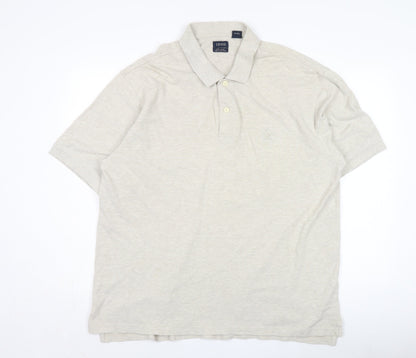 IZOD Men's Beige Polo Shirt XL Short Sleeve Casual