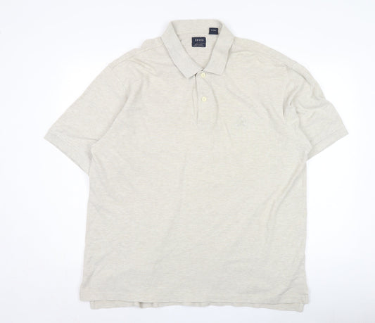 IZOD Men's Beige Polo Shirt XL Short Sleeve Casual