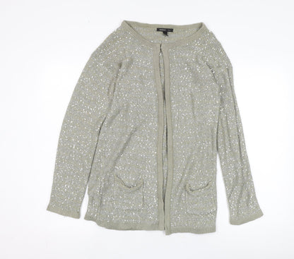 Womens UK Size 14 Mango Silver Cardigan Jumper