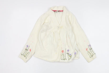 Rocha John Rocha Girls Ivory Floral Cardigan 6 Years