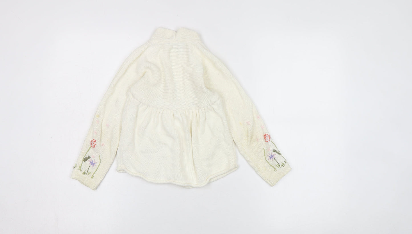 Rocha John Rocha Girls Ivory Floral Cardigan 6 Years