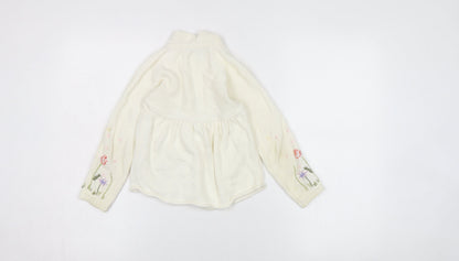 Rocha John Rocha Girls Ivory Floral Cardigan 6 Years