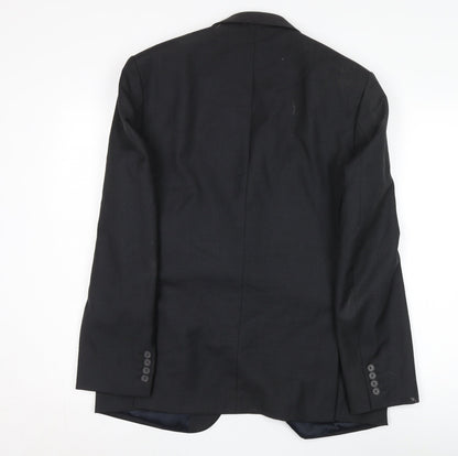 Mens UK Size 40 Racing Green Regular Black Suit Jacket