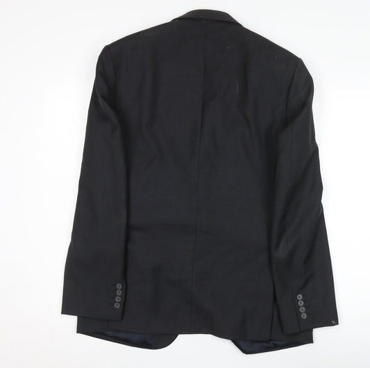 Mens UK Size 40 Racing Green Regular Black Suit Jacket
