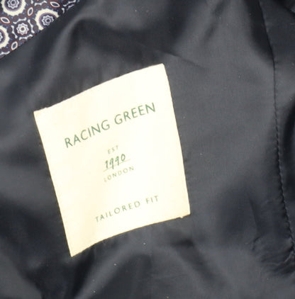 Mens UK Size 40 Racing Green Regular Black Suit Jacket