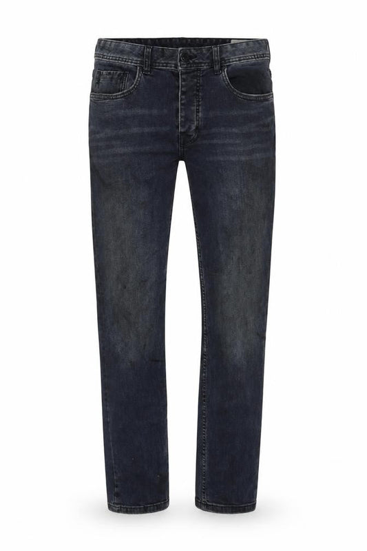 Front view of Denim Co. Men's Black Slim Jeans, size M, 32W32L