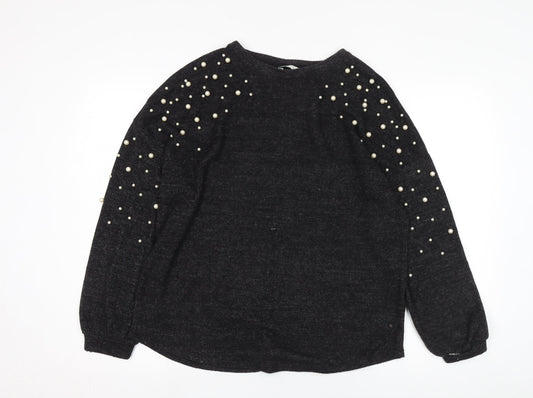 Womens UK Size 12 Papaya Black Pullover Jumper