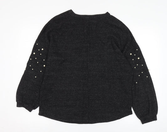 Womens UK Size 12 Papaya Black Pullover Jumper