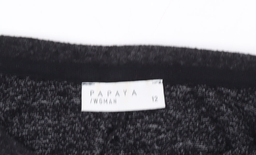 Womens UK Size 12 Papaya Black Pullover Jumper