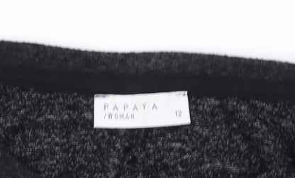 Womens UK Size 12 Papaya Black Pullover Jumper