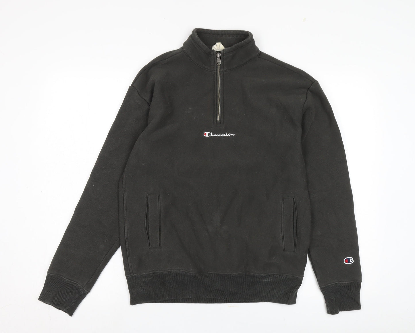 Mens UK Size XS Champion Black 1/4 Zip Sweatshirt