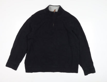 Lands' End Men's XL Black Pullover Jumper High Neck