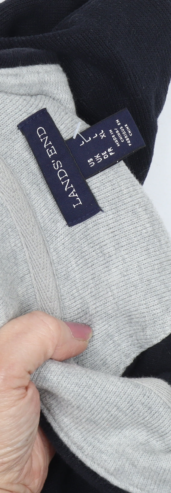 Lands' End Men's XL Black Pullover Jumper High Neck