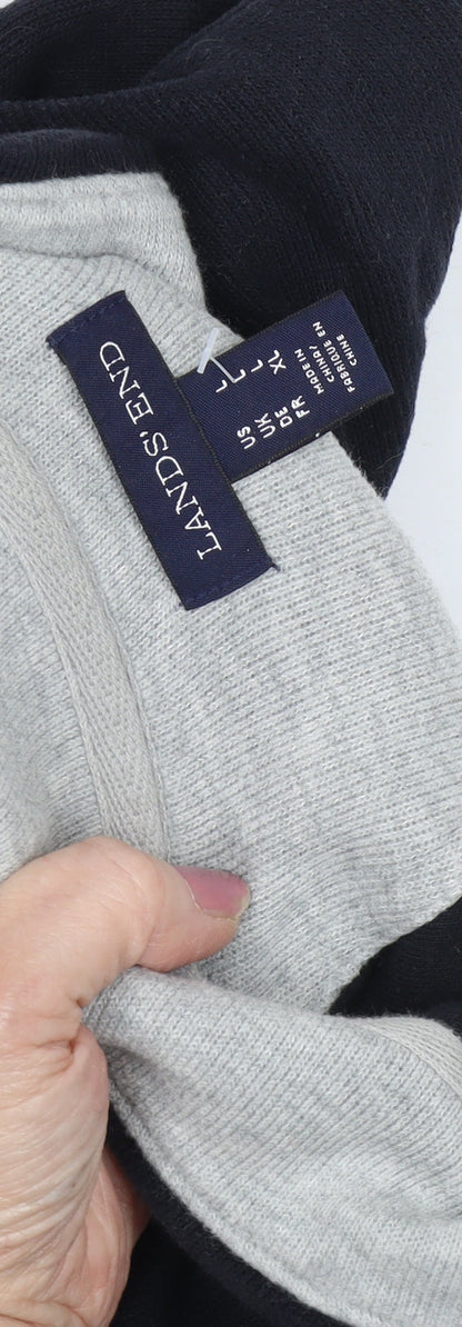 Lands' End Men's XL Black Pullover Jumper High Neck